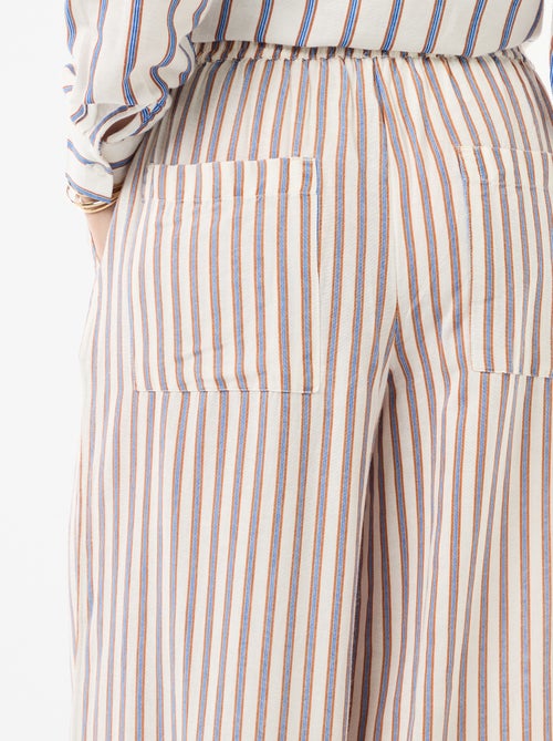 Pantalon palazzo femme en lin - Kiabi