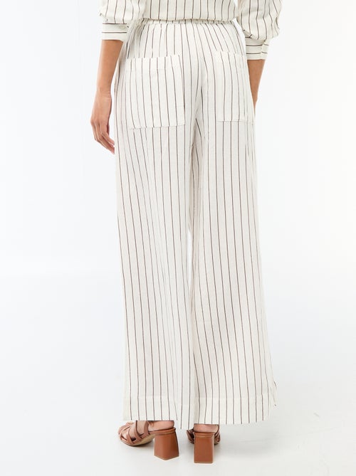 Pantalon palazzo femme en lin léger - Kiabi