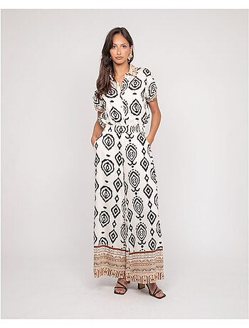 Pantalon palazzo motifs EDMIRA