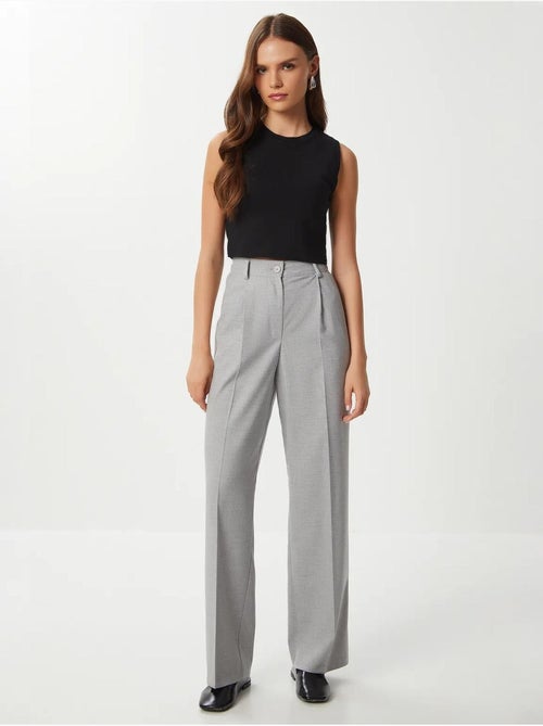 Pantalon palazzo plissé avec fermeture éclair istanbul - Kiabi Pantalon palazzo plissé avec fermeture éclair istanbul - Kiabi