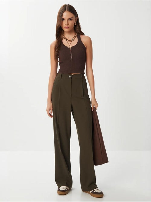Pantalon palazzo plissé avec fermeture éclair istanbul - Kiabi