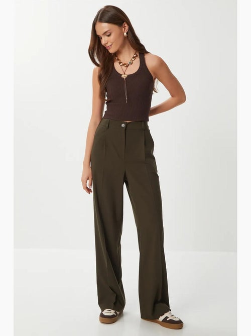 Pantalon palazzo plissé avec fermeture éclair istanbul - Kiabi