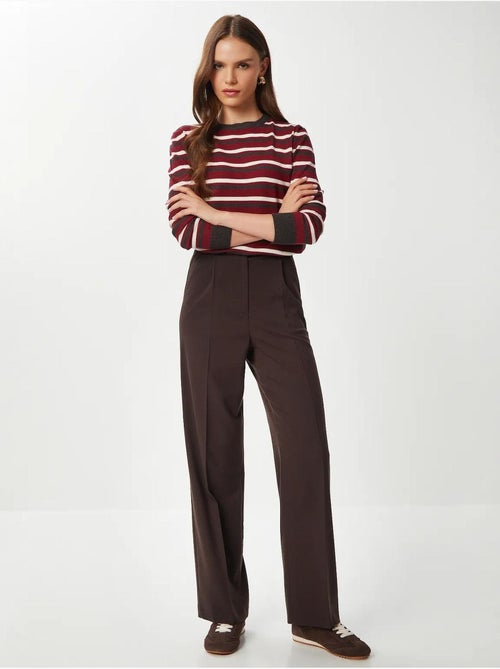 Pantalon palazzo plissé avec fermeture éclair istanbul - Kiabi