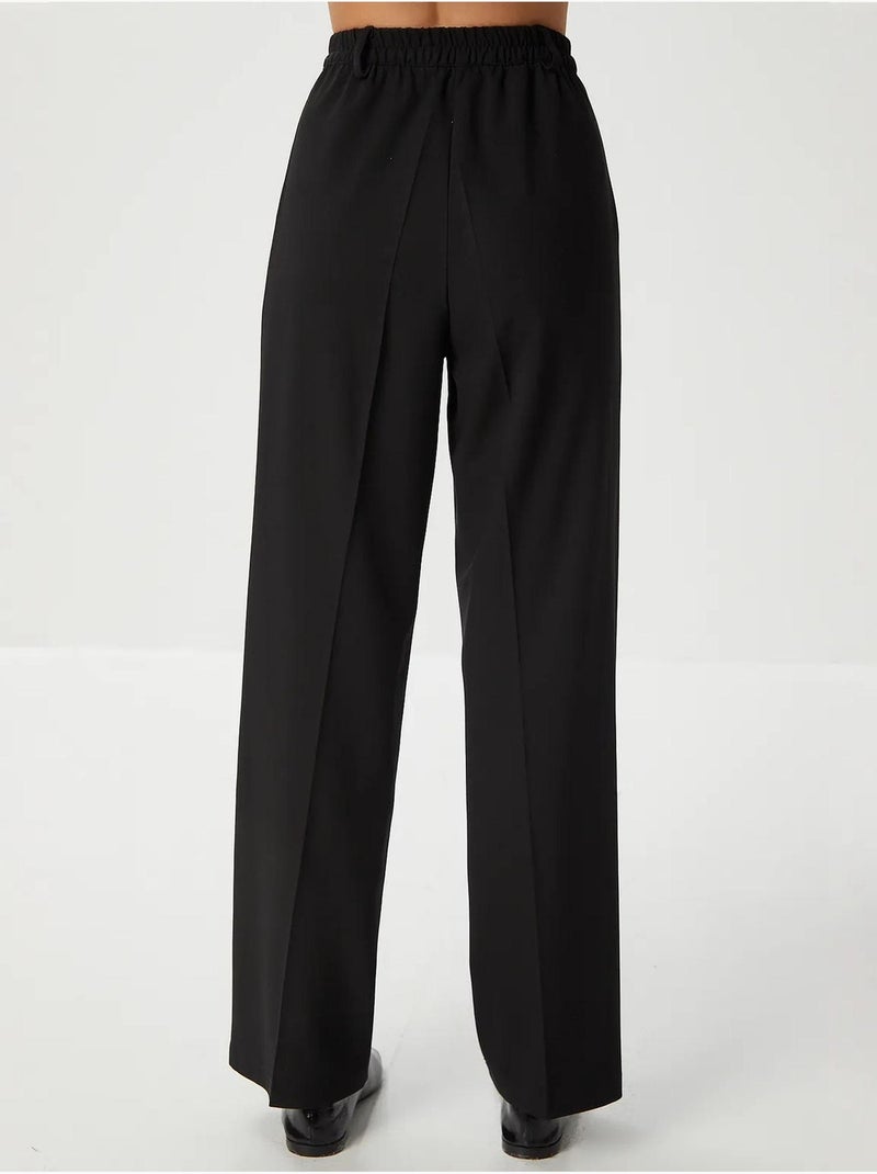 Pantalon palazzo plissé avec fermeture éclair istanbul Noir - Kiabi