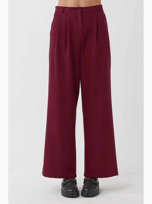 Pantalon palazzo plissé taille haute hiccup - Kiabi Pantalon palazzo plissé taille haute hiccup - Kiabi