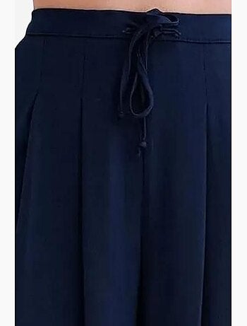 Pantalon palazzo plissé taille haute mixray