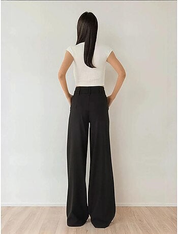 Pantalon Palazzo plissé taille haute