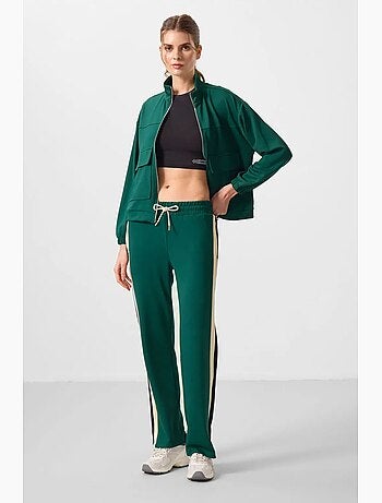 Pantalon palazzo rayé avec taille à cordon tommy