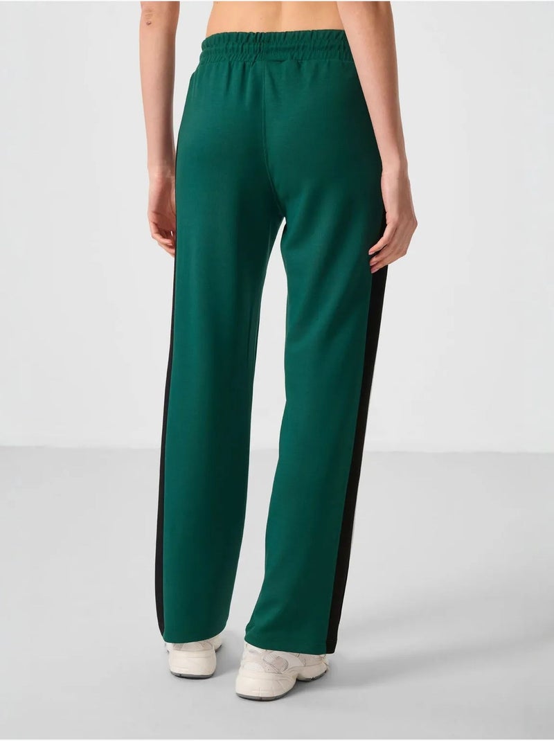 Pantalon palazzo rayé avec taille à cordon tommy Vert - Kiabi