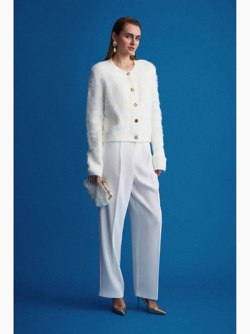 Pantalon palazzo taille haute en crêpe dilvin - Kiabi Pantalon palazzo taille haute en crêpe dilvin - Kiabi