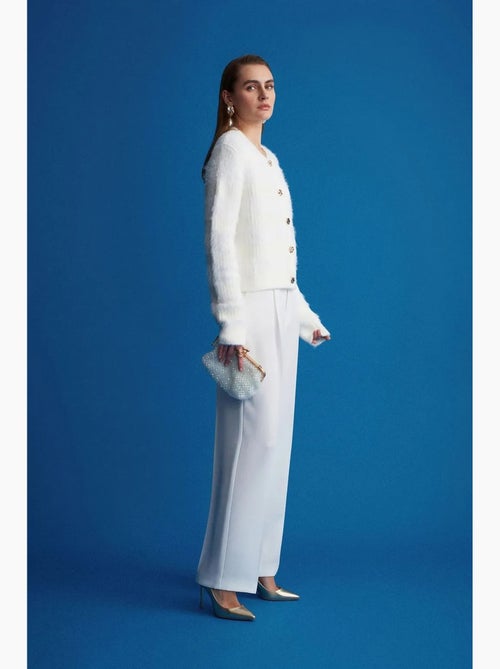 Pantalon palazzo taille haute en crêpe dilvin - Kiabi Pantalon palazzo taille haute en crêpe dilvin - Kiabi