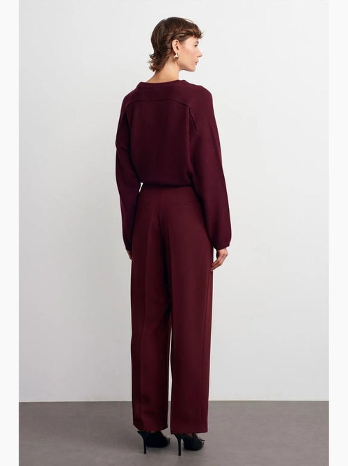 Pantalon palazzo taille haute en crêpe dilvin - Kiabi Pantalon palazzo taille haute en crêpe dilvin - Kiabi
