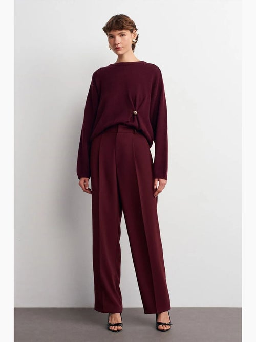 Pantalon palazzo taille haute en crêpe dilvin - Kiabi Pantalon palazzo taille haute en crêpe dilvin - Kiabi