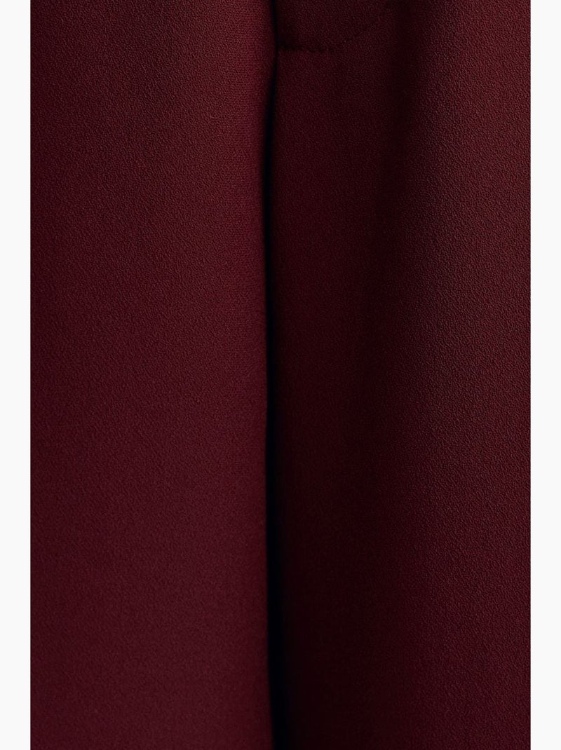 Pantalon palazzo taille haute en crêpe dilvin Rouge bordeaux - Kiabi