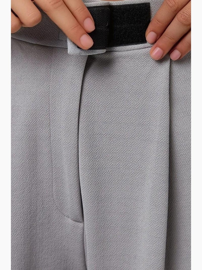 Pantalon palazzo taille haute en crêpe élastique hiccup Gris - Kiabi