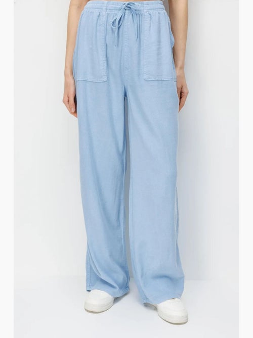 Pantalon palazzo taille haute et jambes larges avec cordon de serrage à la taille mixray - Kiabi Pantalon palazzo taille haute et jambes larges avec cordon de serrage à la taille mixray - Kiabi
