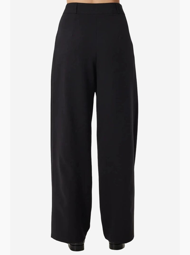 Pantalon palazzo taille haute et jambes larges istanbul Noir - Kiabi