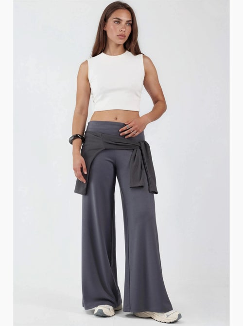Pantalon palazzo taille haute hiccup - Kiabi Pantalon palazzo taille haute hiccup - Kiabi