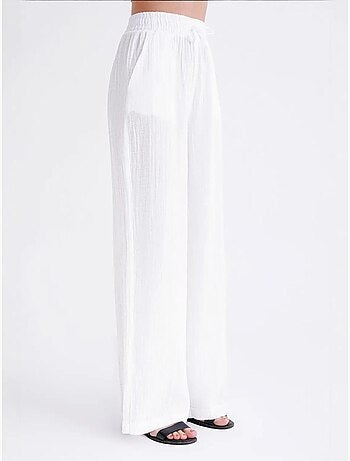 Pantalon palazzo texturé taille haute mixray