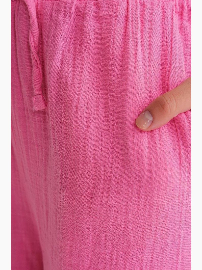 Pantalon palazzo texturé taille haute mixray Rose - Kiabi