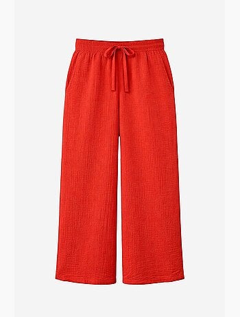 Pantalon palazzo texturé taille haute mixray