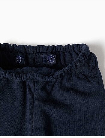 Pantalon paperbag en molleton avec nœud décoratif