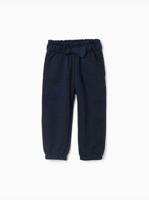 Pantalon paperbag en molleton avec nœud décoratif - Kiabi