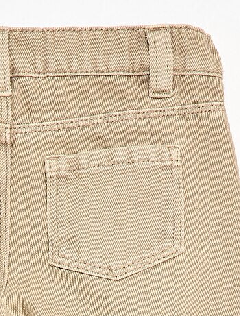 Pantalon paperbag en twill de coton
