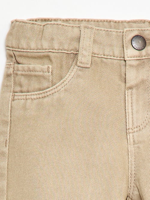 Pantalon paperbag en twill de coton - Kiabi