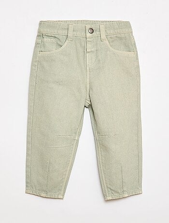 Pantalon paperbag en twill de coton