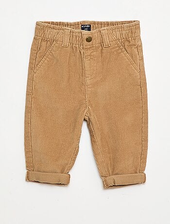 Pantalon paperbag en velours côtelé