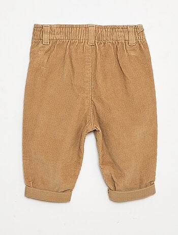 Pantalon paperbag en velours côtelé