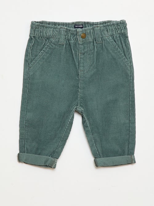 Pantalon paperbag en velours côtelé - Kiabi