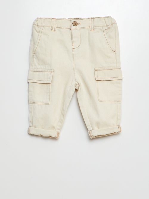 Pantalon paperbag taille ajustable - Kiabi