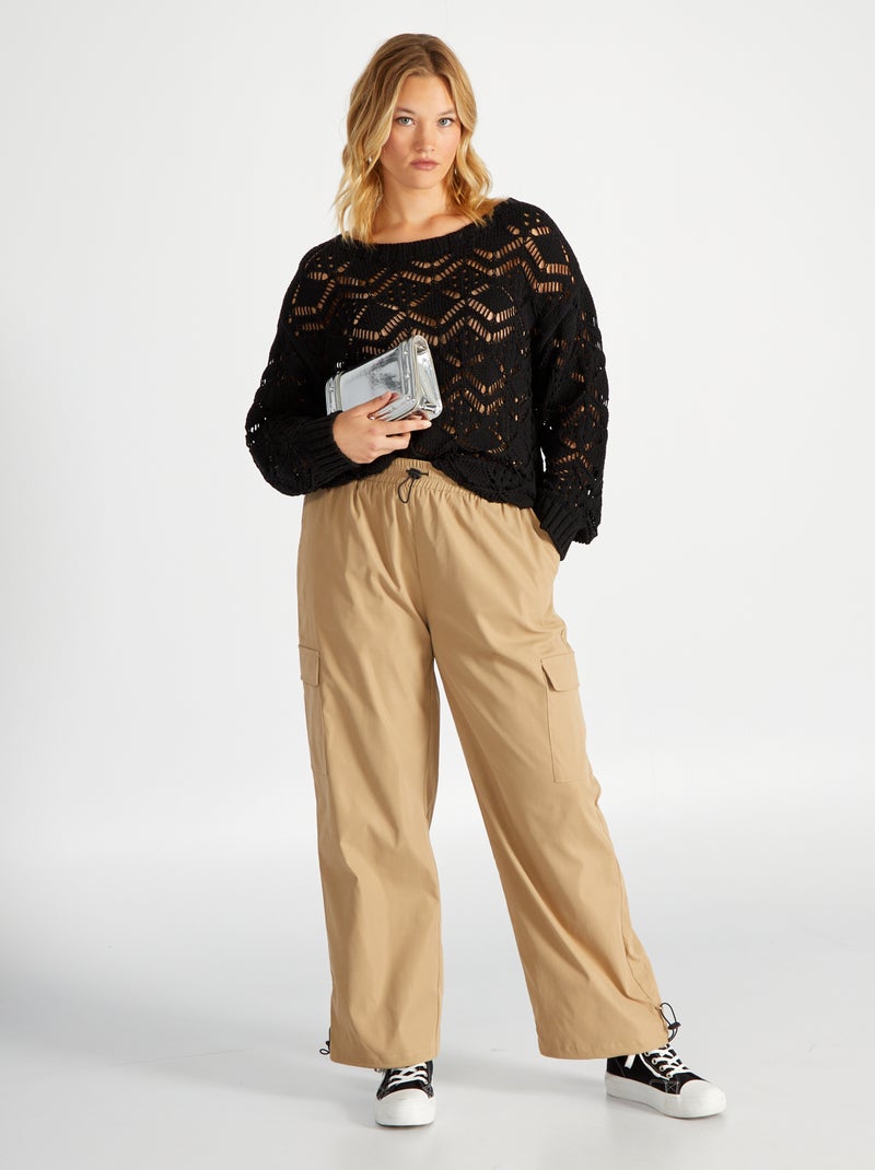Pantalon parachute 'Only Carmakoma' Beige - Kiabi