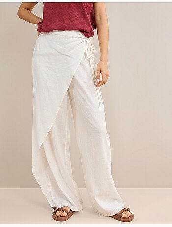Pantalon pareo en lin, mo fashion