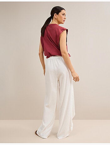 Pantalon pareo en lin, mo fashion