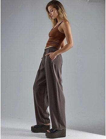 Pantalon plissé à jambes larges busem