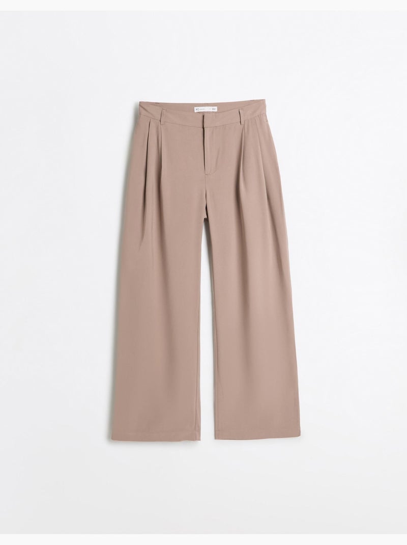 Pantalon plissé élégant, mo fashion Beige - Kiabi
