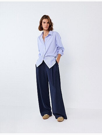 Pantalon plissé élégant, mo fashion
