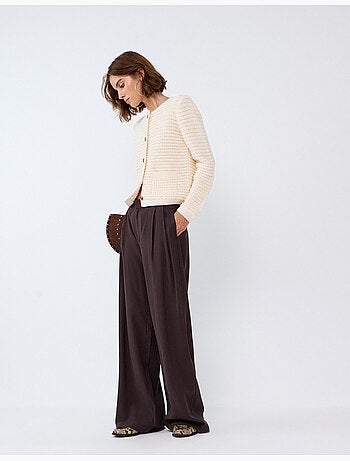 Pantalon plissé élégant, mo fashion