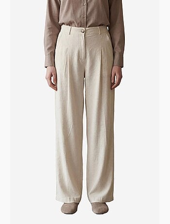 Pantalon plissé taille haute à jambes larges my fashion