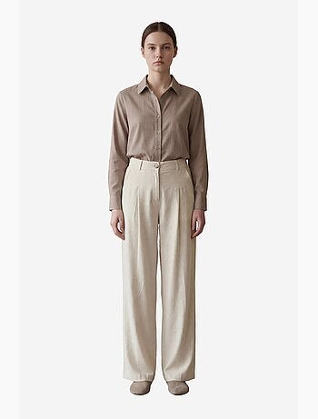 Pantalon plissé taille haute à jambes larges my fashion