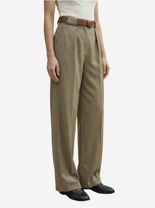 Pantalon plissé taille haute à jambes larges my fashion - Kiabi Pantalon plissé taille haute à jambes larges my fashion - Kiabi