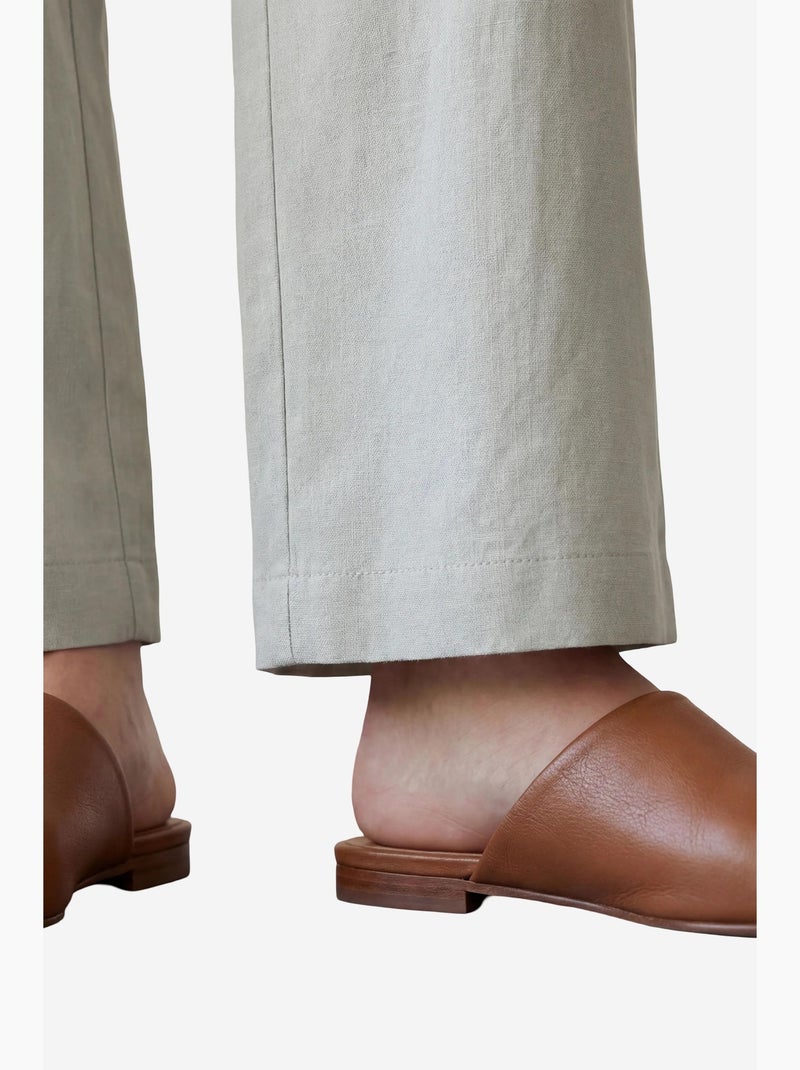 Pantalon plissé taille haute à jambes larges my fashion Vert pastel - Kiabi