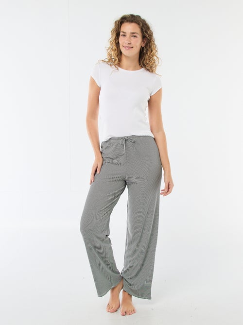 Pantalon pyjama en maille stretch - Kiabi
