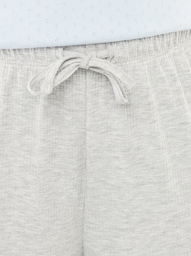 Pantalon pyjama en maille stretch Gris - Kiabi
