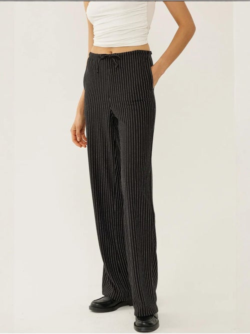 Pantalon rayé à taille élastique - Kiabi Pantalon rayé à taille élastique - Kiabi
