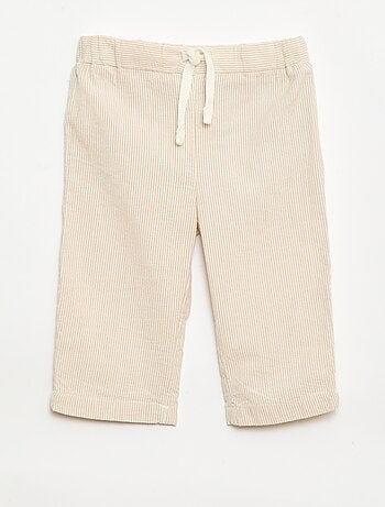 Pantalon vichy en seersucker