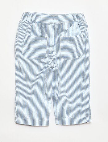 Pantalon vichy en seersucker